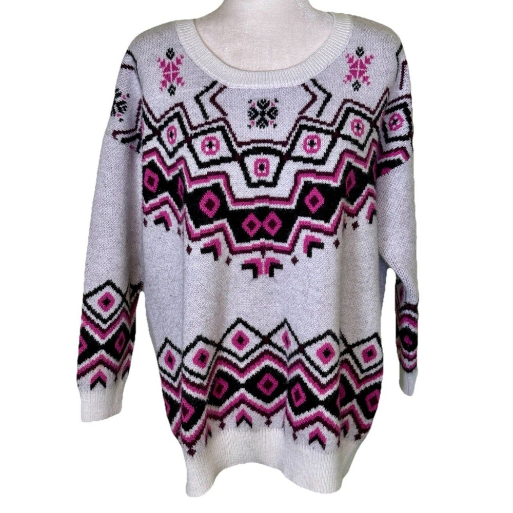 Torrid Women’s Fair Isle Nordic Knit Cozy Sweater Ski Chalet Cottagecore Size‎ 1